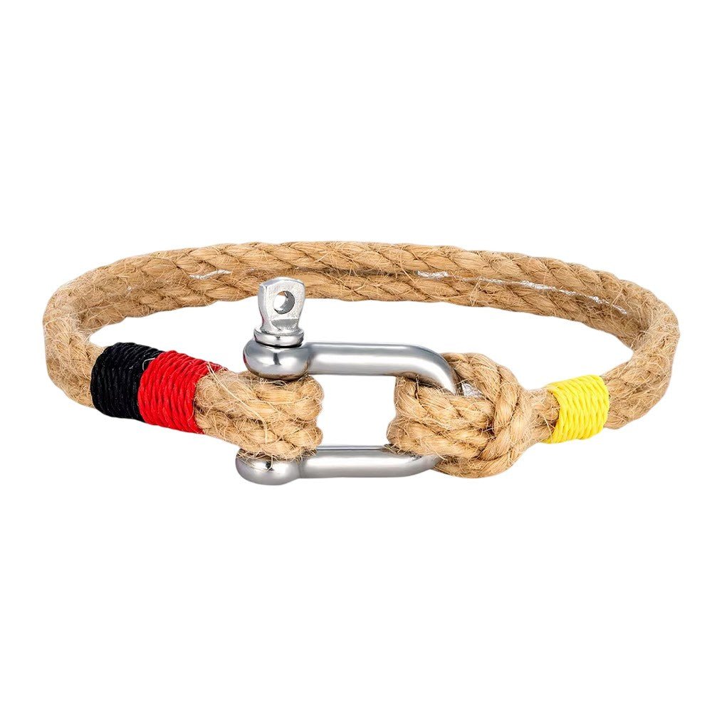 Flinn Carabiner Bracelet, Rope and Stainless Steel, Men's, National Flag Design