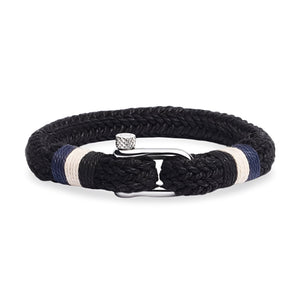 Bracelet mousqueton, en coton et acier inoxydable, pour homme, modèle Ramiro - La Boutique du Bracelet