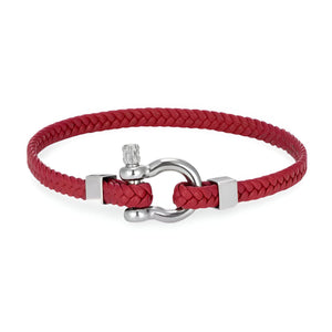Bracelet mousqueton, en cuir et acier inoxydable, pour homme, modèle Eryan - La Boutique du Bracelet