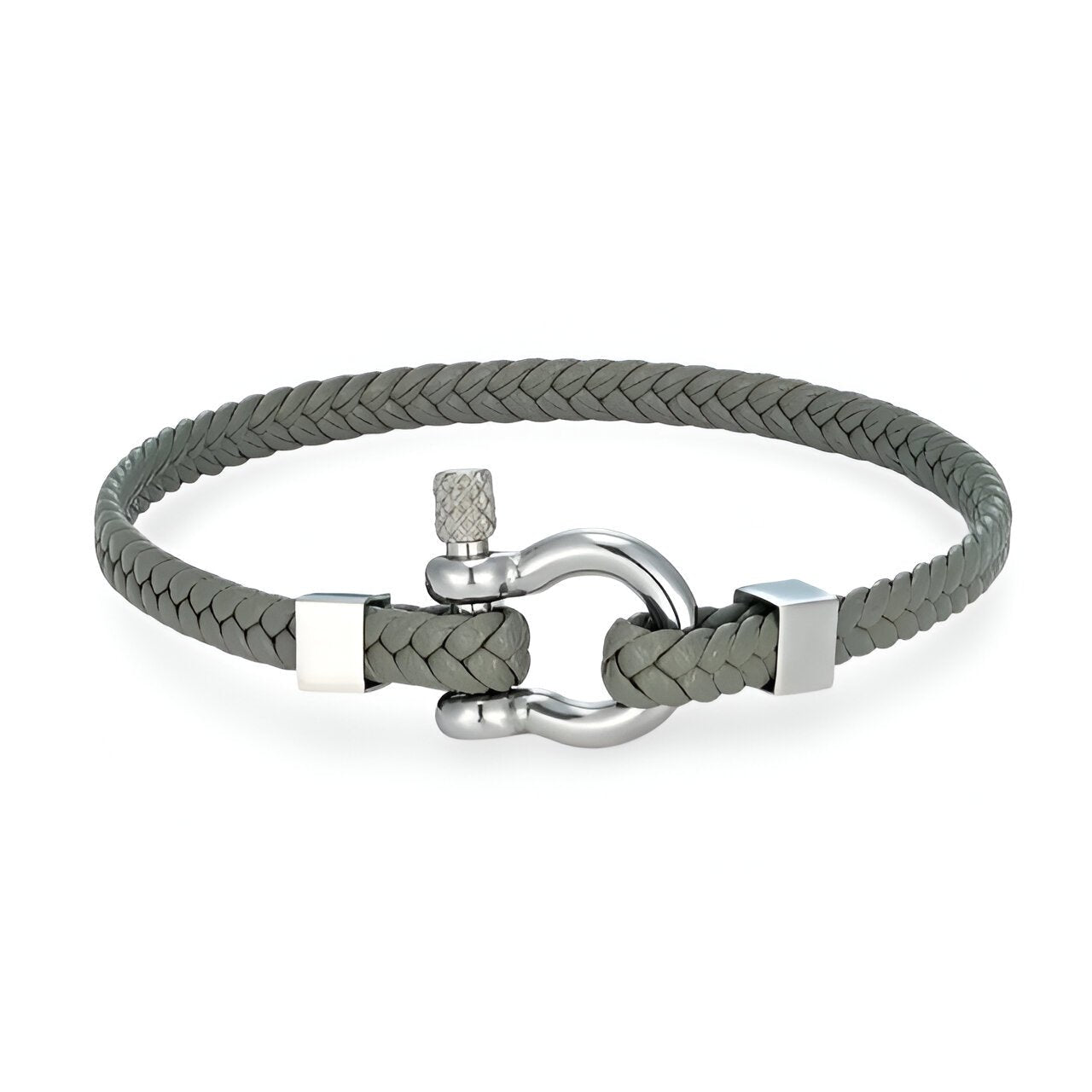 Bracelet mousqueton, en cuir et acier inoxydable, pour homme, modèle Eryan - La Boutique du Bracelet