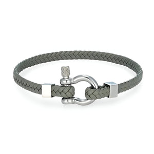 Bracelet mousqueton, en cuir et acier inoxydable, pour homme, modèle Eryan - La Boutique du Bracelet