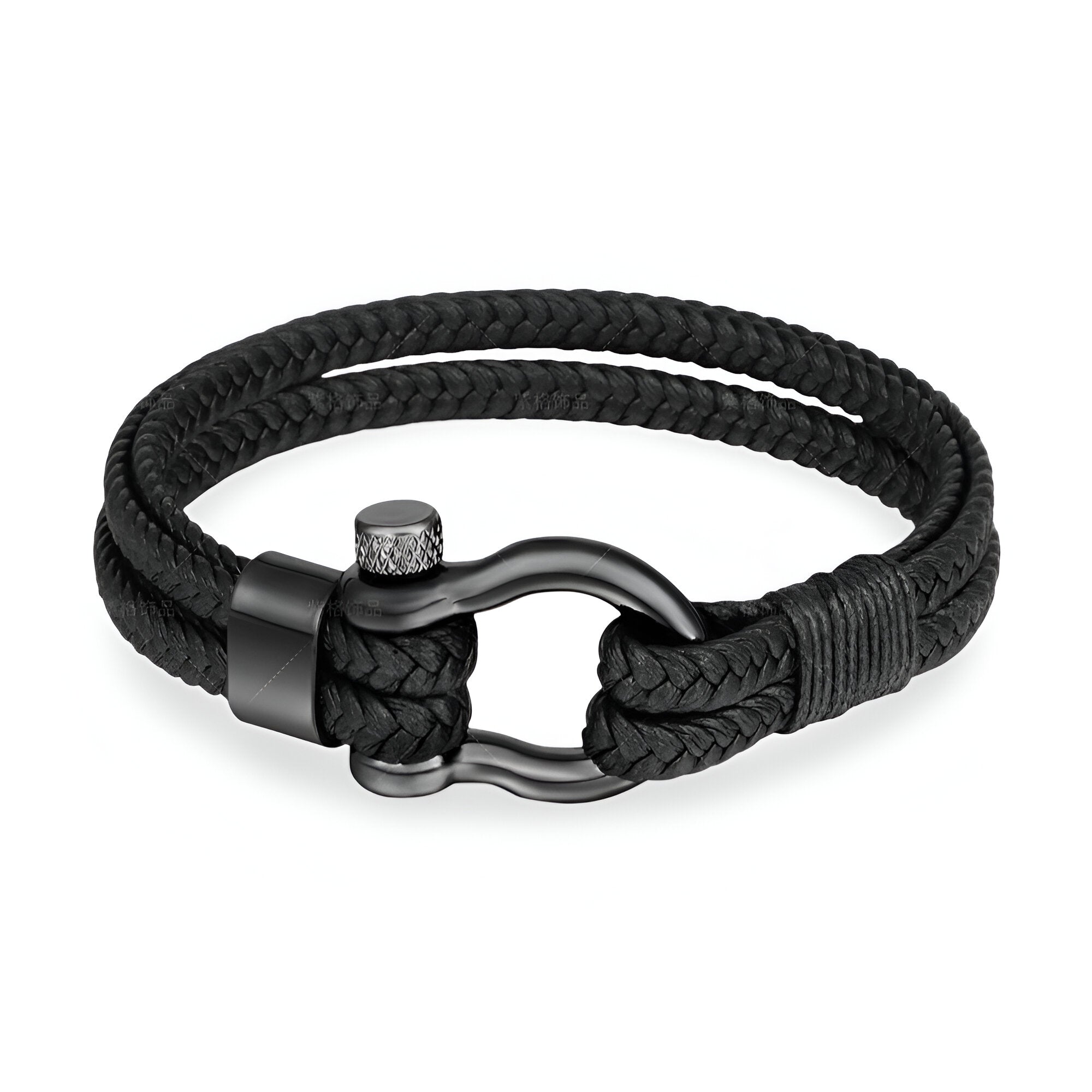 Bracelet mousqueton, en cuir et acier inoxydable, pour homme, modèle Jerry - La Boutique du Bracelet