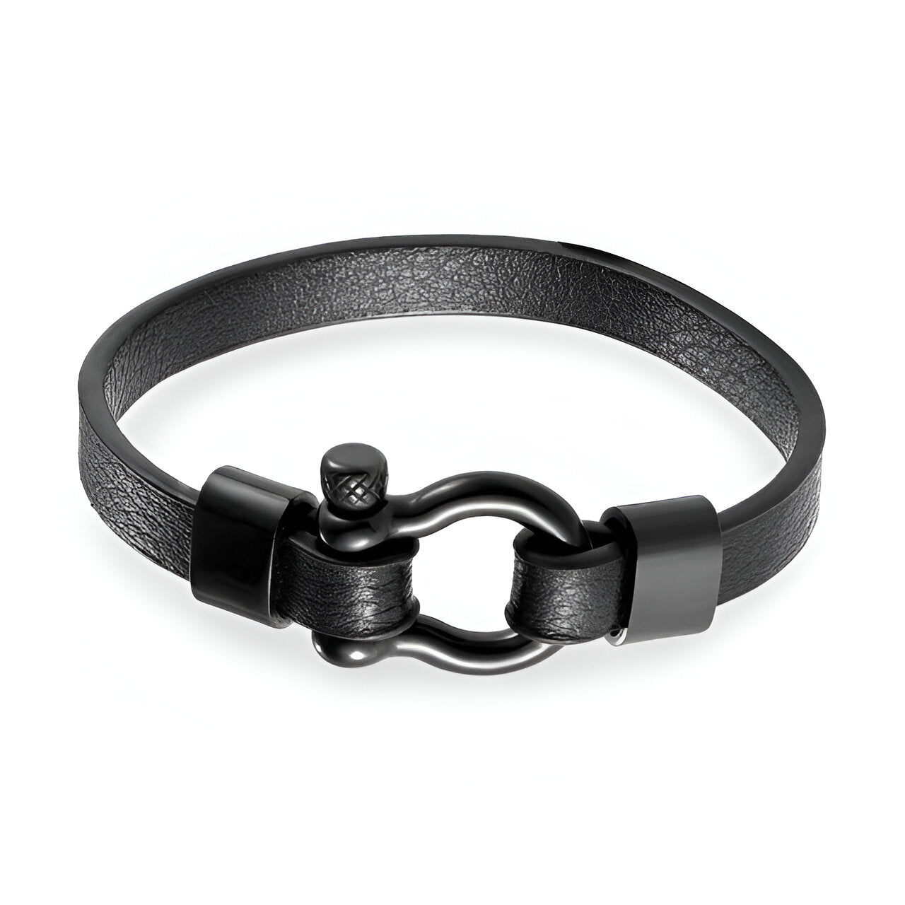 Bracelet mousqueton, en cuir et acier inoxydable, pour homme, modèle Welon - La Boutique du Bracelet