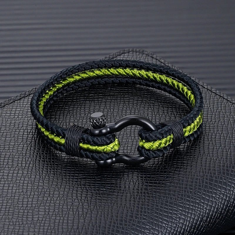 Bracelet mousqueton, en nylon et acier inoxydable, triple cordon, modèle Azin - La Boutique du Bracelet