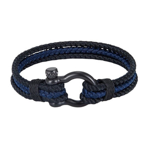 Bracelet mousqueton, en nylon et acier inoxydable, triple cordon, modèle Azin - La Boutique du Bracelet