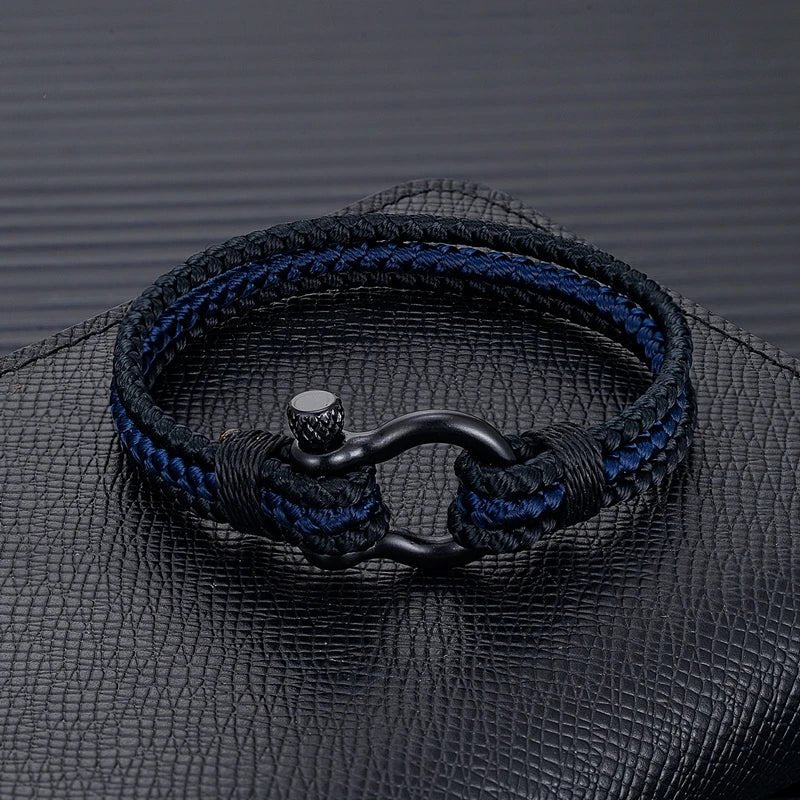 Bracelet mousqueton, en nylon et acier inoxydable, triple cordon, modèle Azin - La Boutique du Bracelet