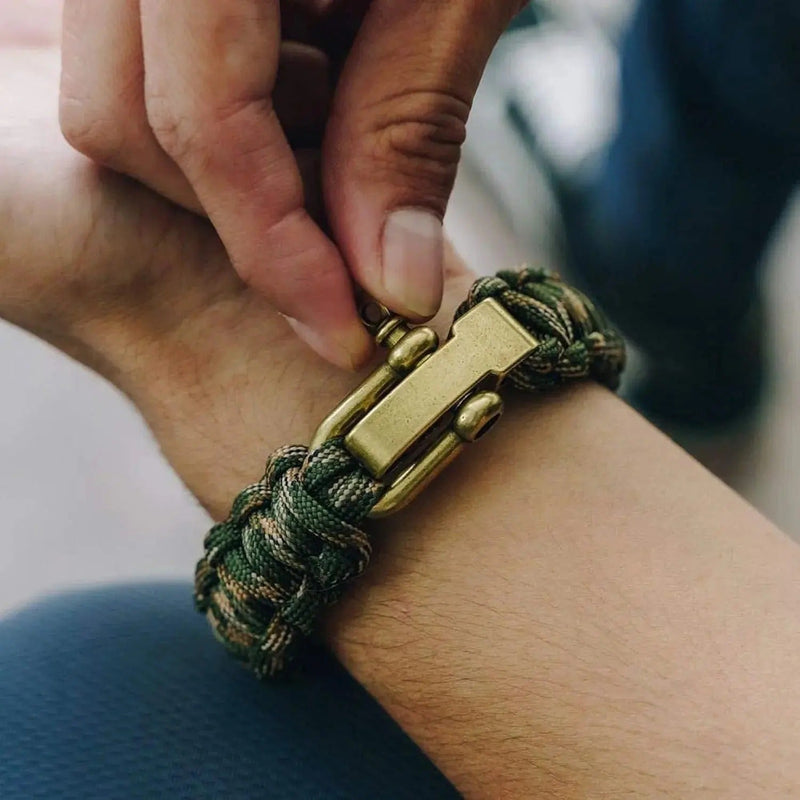 Bracelet mousqueton en paracorde, bracelet de survie pour randonnée et aventure, drapeau américain, modèle Wigum