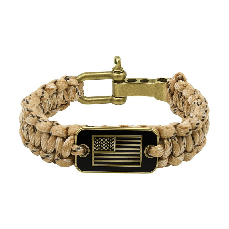 Bracelet mousqueton en paracorde, bracelet de survie pour randonnée et aventure, drapeau américain, modèle Wigum - La Boutique du Bracelet