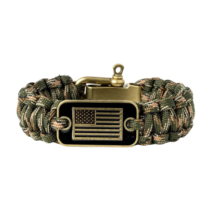 Bracelet mousqueton en paracorde, bracelet de survie pour randonnée et aventure, drapeau américain, modèle Wigum - La Boutique du Bracelet