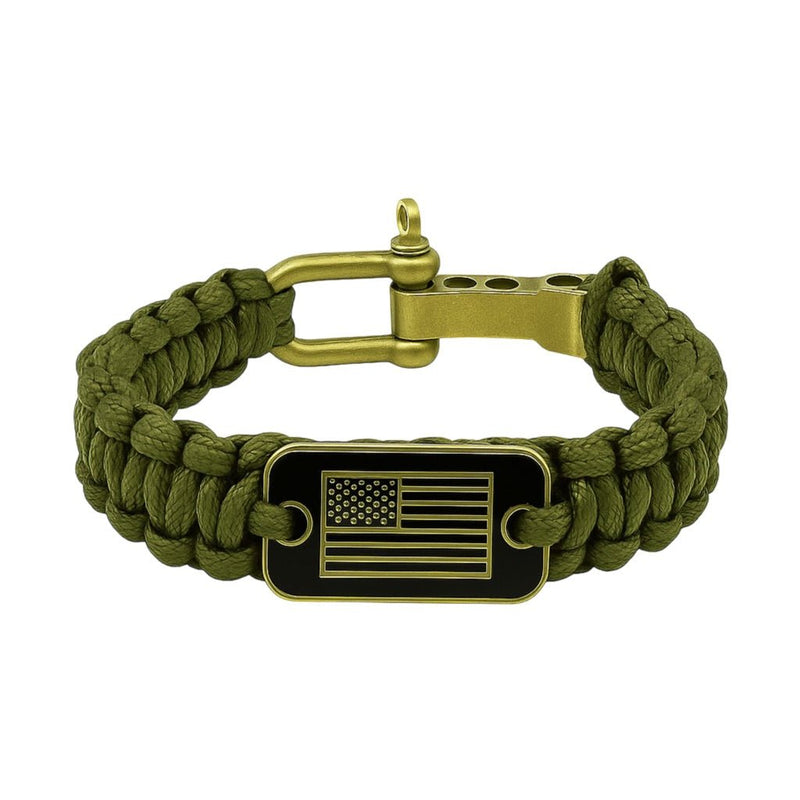 Bracelet mousqueton en paracorde, bracelet de survie pour randonnée et aventure, drapeau américain, modèle Wigum - La Boutique du Bracelet