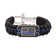 Bracelet mousqueton en paracorde, bracelet de survie pour randonnée et aventure, drapeau américain, modèle Wigum - La Boutique du Bracelet