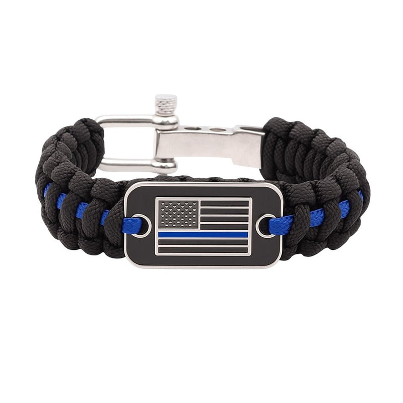 Bracelet mousqueton en paracorde, bracelet de survie pour randonnée et aventure, drapeau américain, modèle Wigum - La Boutique du Bracelet