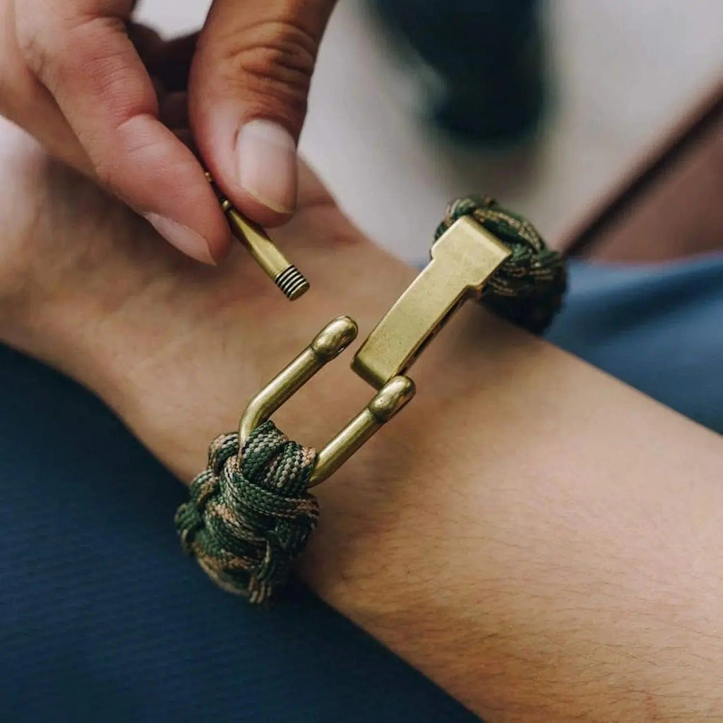 Bracelet mousqueton en paracorde, bracelet de survie pour randonnée et aventure, drapeau américain, modèle Wigum - La Boutique du Bracelet