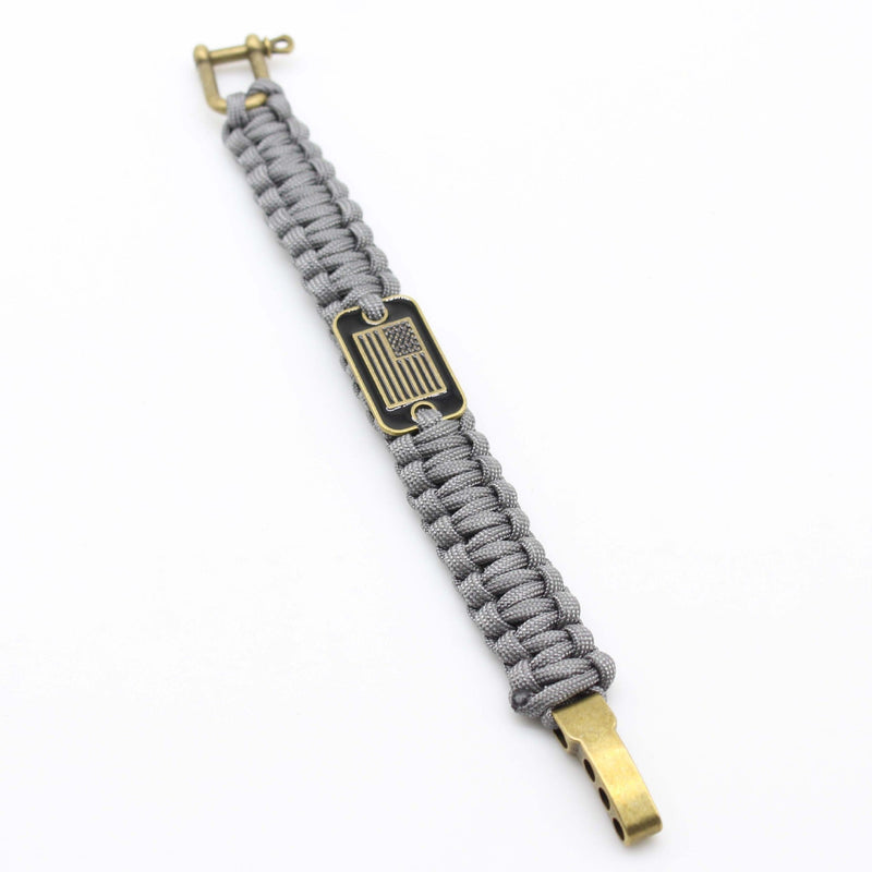 Bracelet mousqueton en paracorde, bracelet de survie pour randonnée et aventure, drapeau américain, modèle Wigum - La Boutique du Bracelet