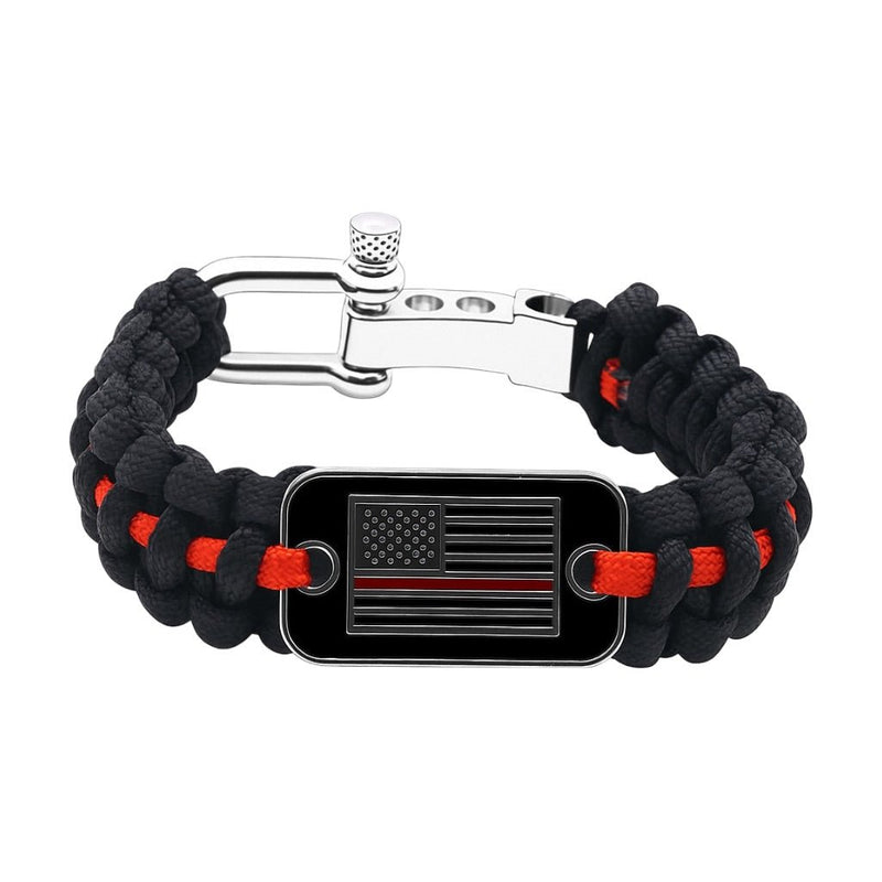 Bracelet mousqueton en paracorde, bracelet de survie pour randonnée et aventure, drapeau américain, modèle Wigum - La Boutique du Bracelet
