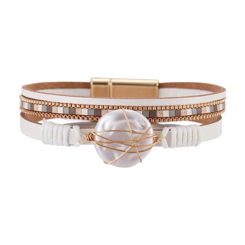 Bracelet multi - rangs, à grande perle façonnée, pour femme, modèle Tamaya - La Boutique du Bracelet
