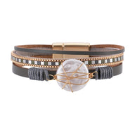 Bracelet multi - rangs, à grande perle façonnée, pour femme, modèle Tamaya - La Boutique du Bracelet