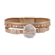 Bracelet multi - rangs, à grande perle façonnée, pour femme, modèle Tamaya - La Boutique du Bracelet