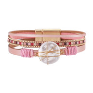 Bracelet multi - rangs, à grande perle façonnée, pour femme, modèle Tamaya - La Boutique du Bracelet