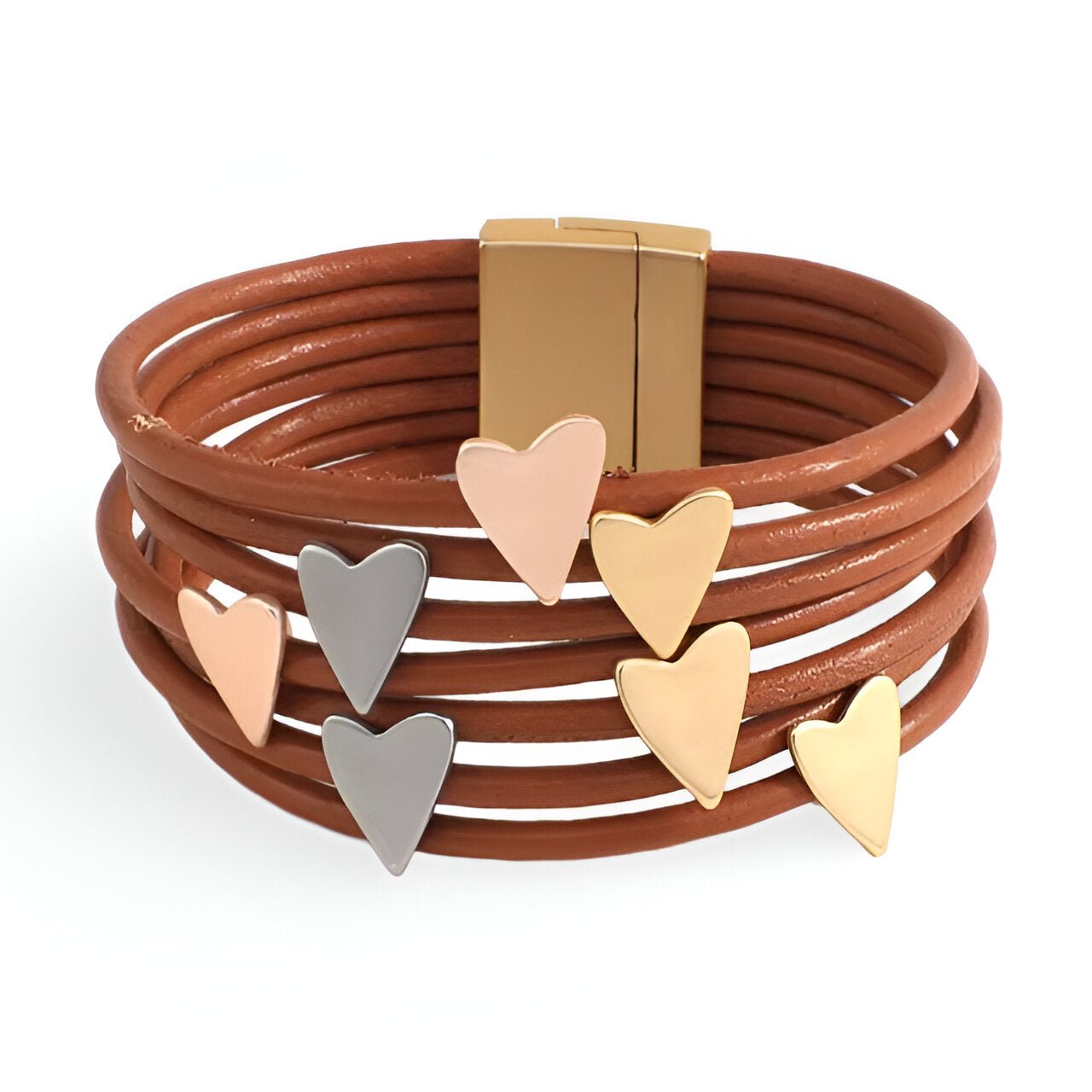 Bracelet multi - rangs, à multiple cœurs, pour femme, modèle Aloa - La Boutique du Bracelet