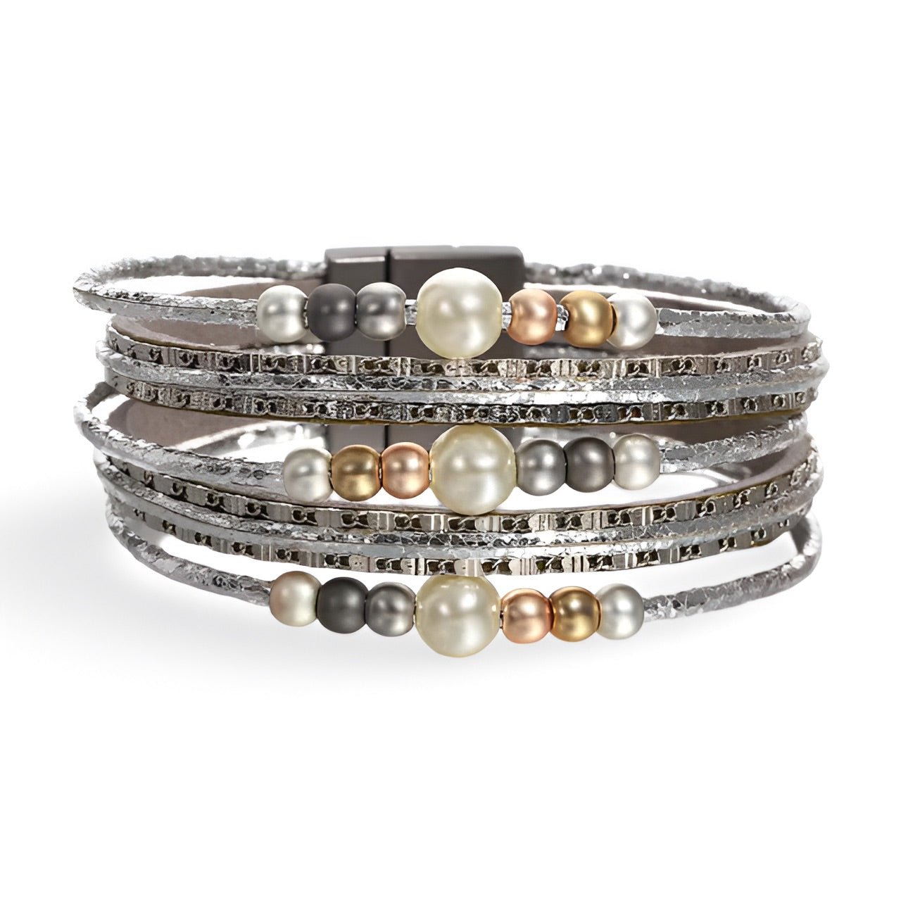 Bracelet multi - rangs, à multiples breloques, pour femme, modèle Miga - La Boutique du Bracelet