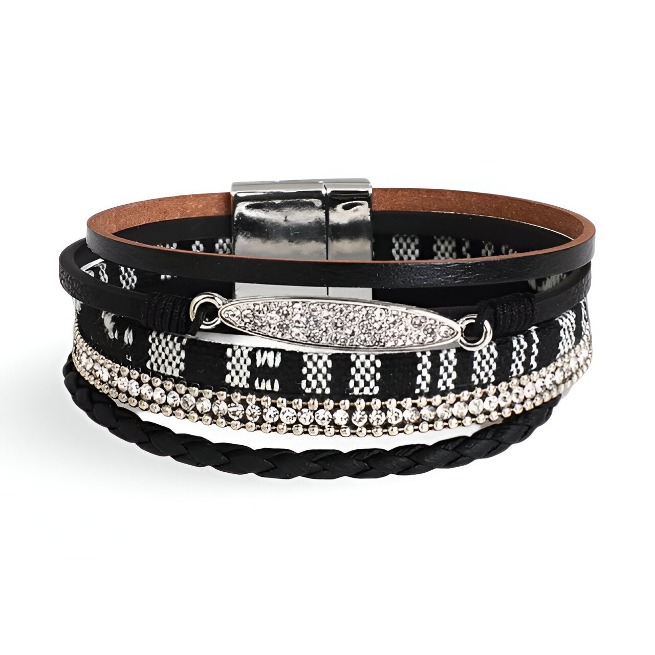 Bracelet multi - rangs, à strass scintillantes, pour femme, modèle Jey - La Boutique du Bracelet