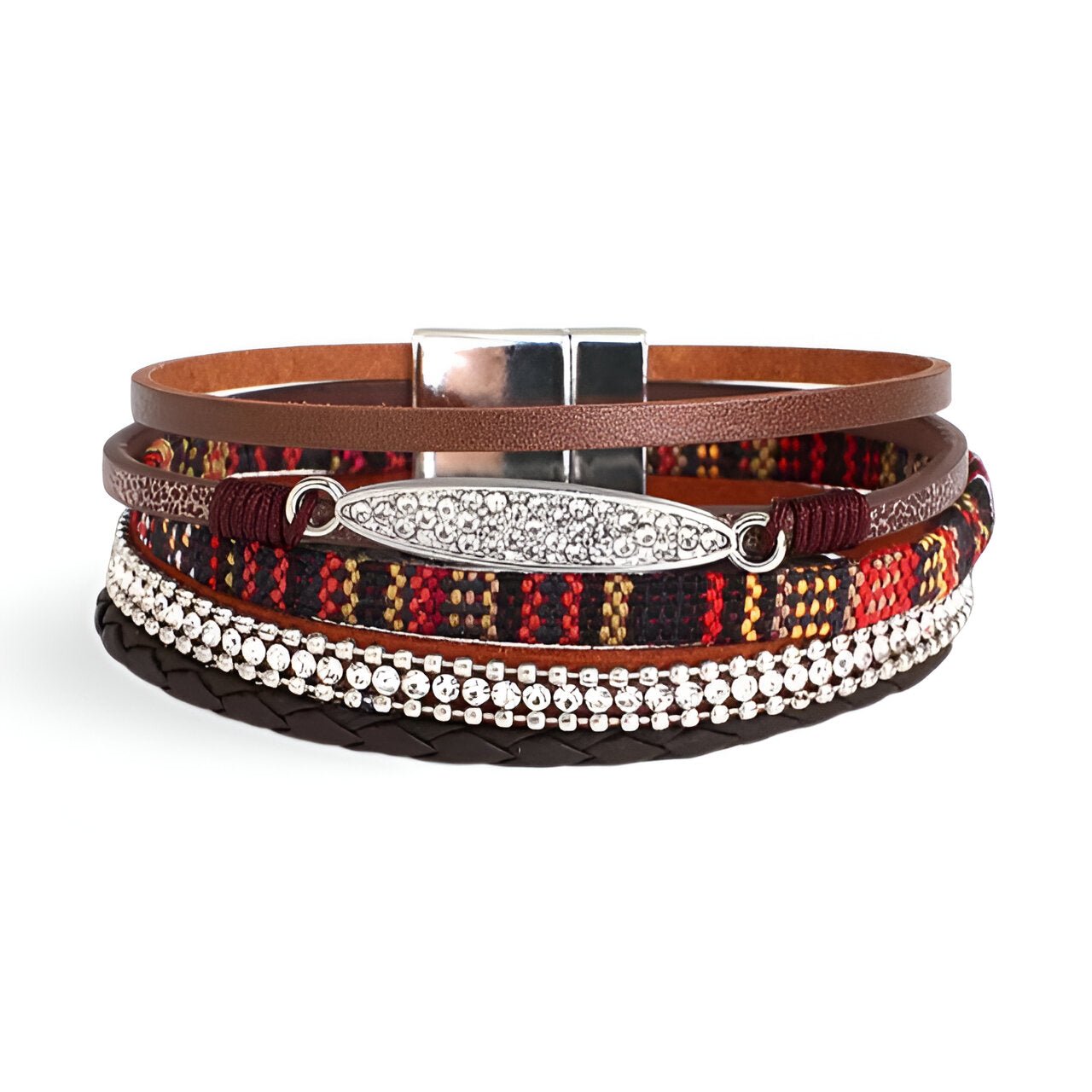 Bracelet multi - rangs, à strass scintillantes, pour femme, modèle Jey - La Boutique du Bracelet