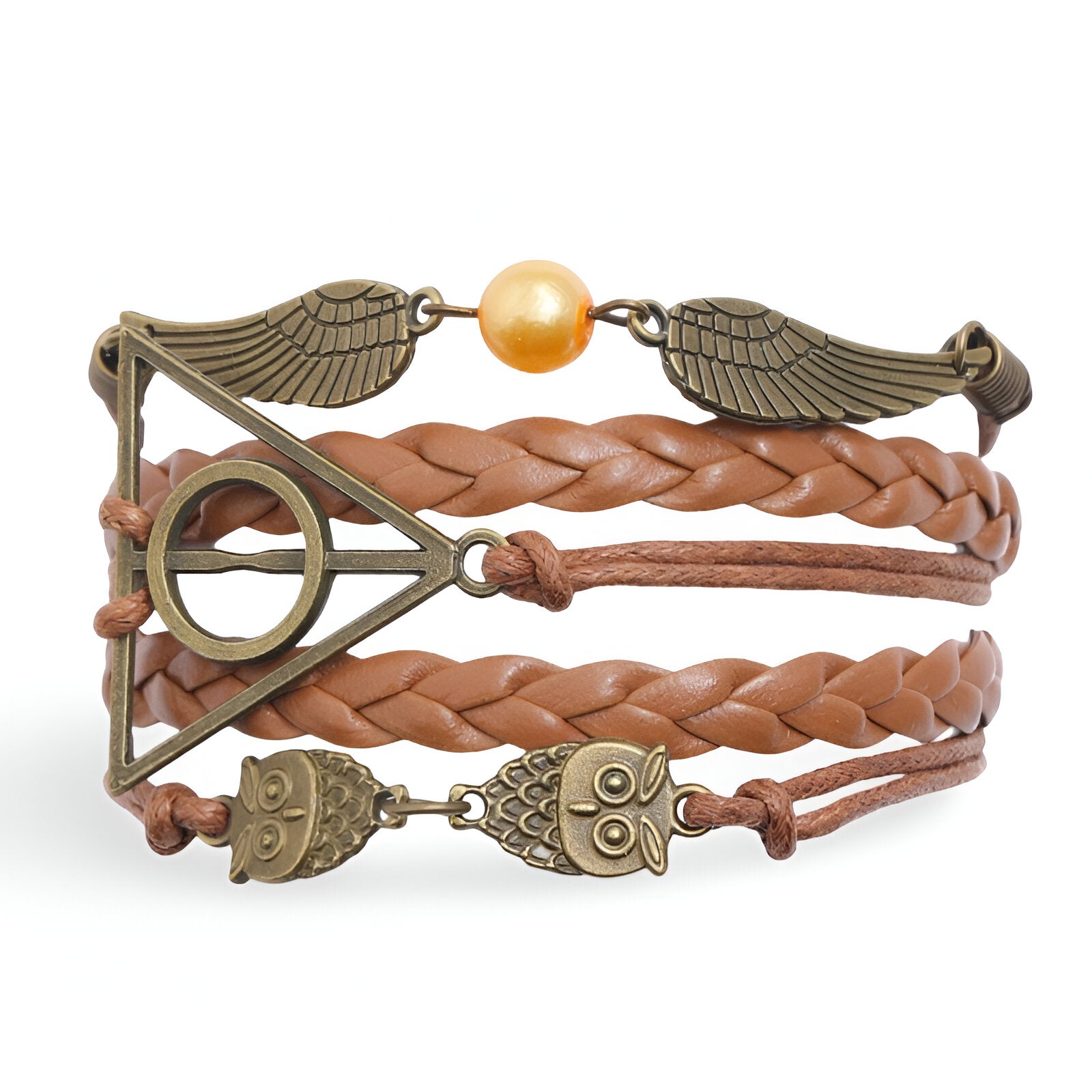 Bracelet multi-rangs, ailes d'ange et hiboux, pour femme, modèle Meryne - La Boutique du Bracelet