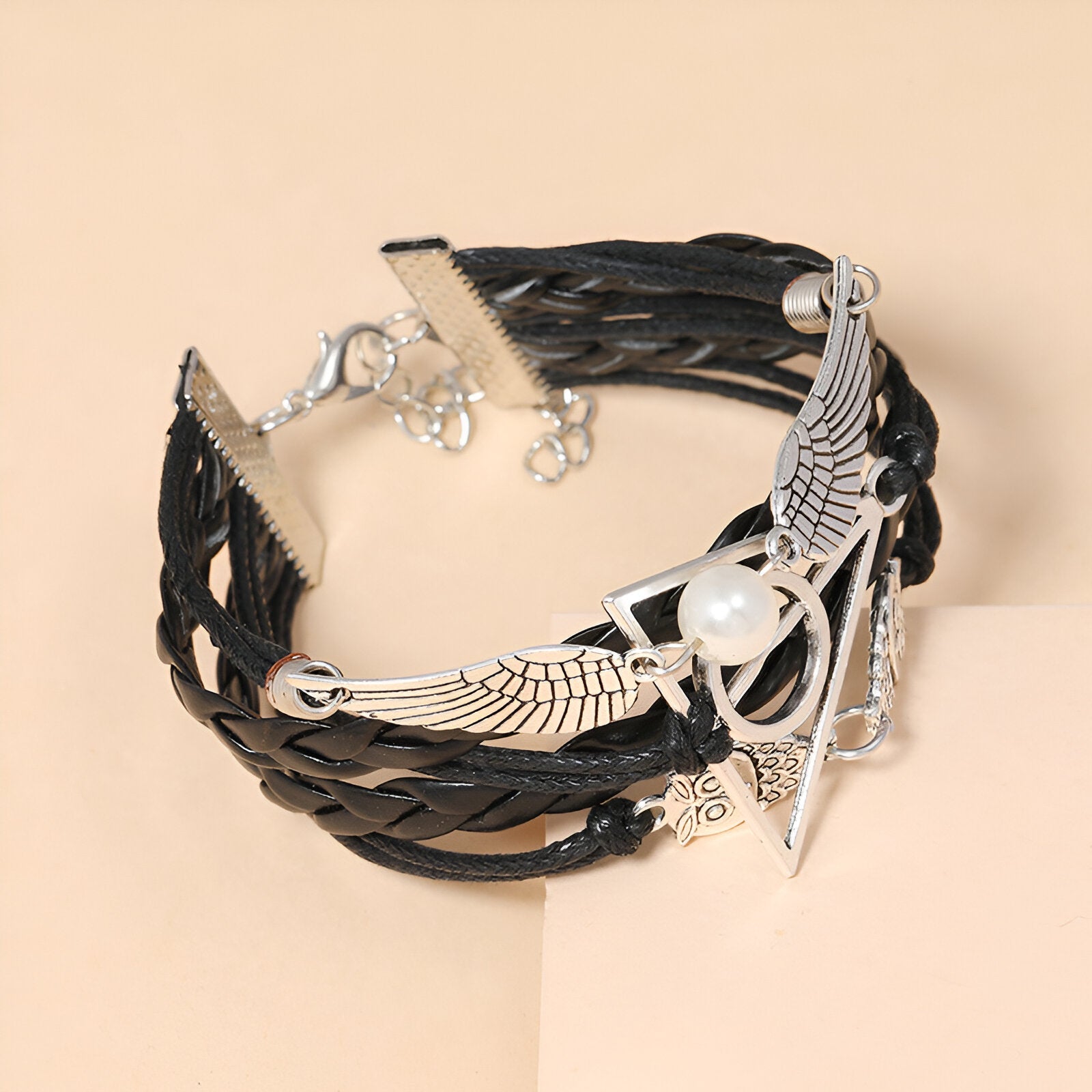 Bracelet multi-rangs, ailes d'ange et hiboux, pour femme, modèle Meryne - La Boutique du Bracelet