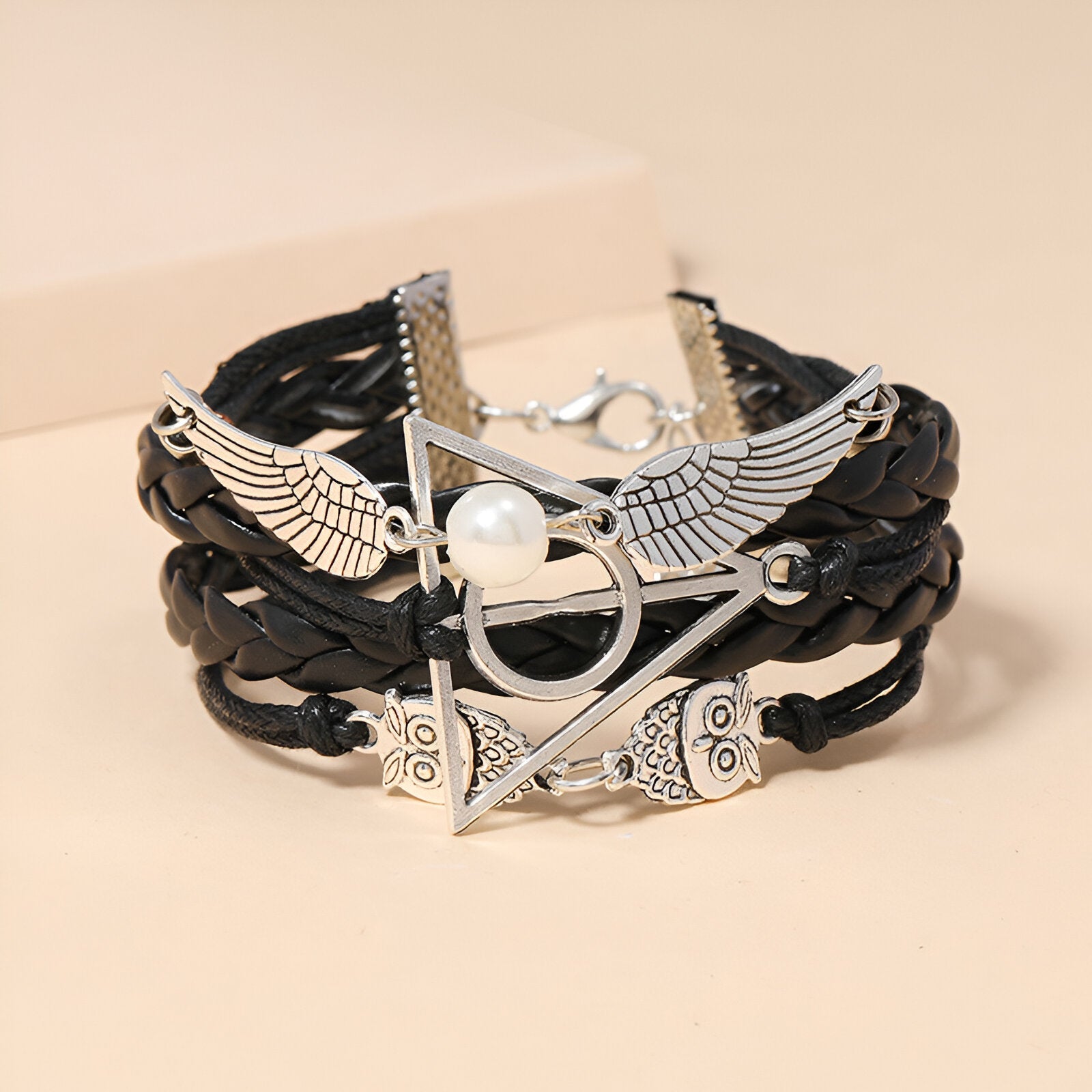 Bracelet multi-rangs, ailes d'ange et hiboux, pour femme, modèle Meryne - La Boutique du Bracelet