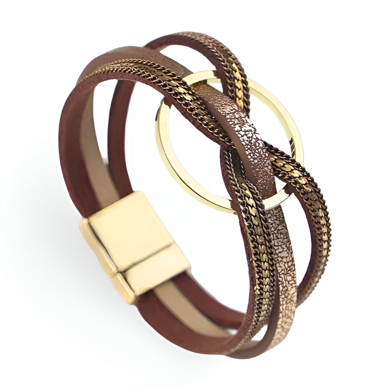 Bracelet multi - rangs, anneau central délicat, pour femme, modèle Kloa - La Boutique du Bracelet