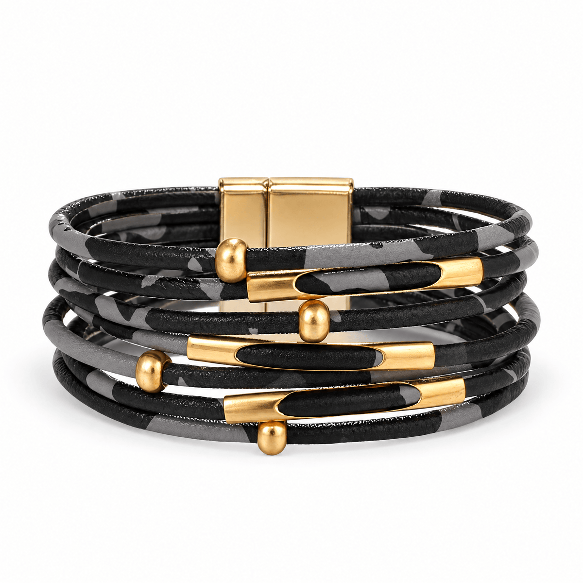 Packshot studio bracelet Baghera Noir / 19 cm, vue de face sur fond blanc — 8 octobre 2026