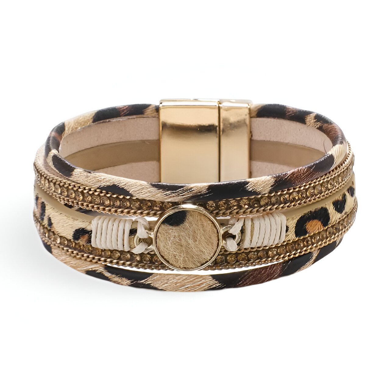 Bracelet multi - rangs, au style léopard, pour femme, modèle Ghanima - La Boutique du Bracelet