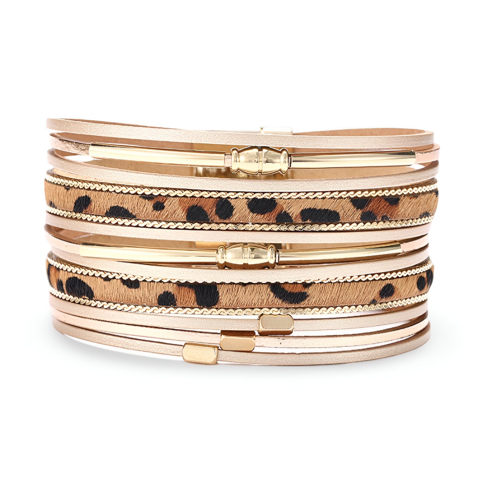 Bracelet multi - rangs, au style léopard, pour femme, modèle Hilana - La Boutique du Bracelet