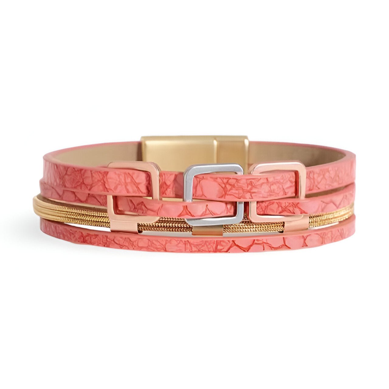 Bracelet multi - rangs, aux détails carrés, pour femme, modèle Zoana - La Boutique du Bracelet