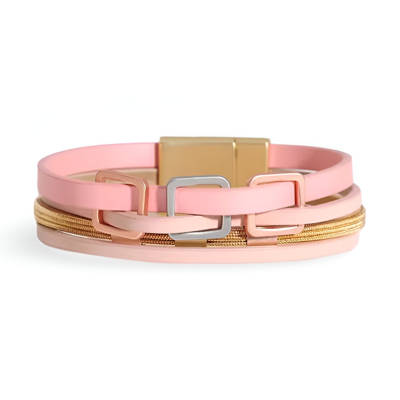 Bracelet multi - rangs, aux détails carrés, pour femme, modèle Zoana - La Boutique du Bracelet