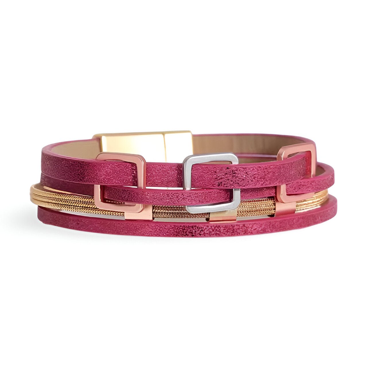 Bracelet multi - rangs, aux détails carrés, pour femme, modèle Zoana - La Boutique du Bracelet