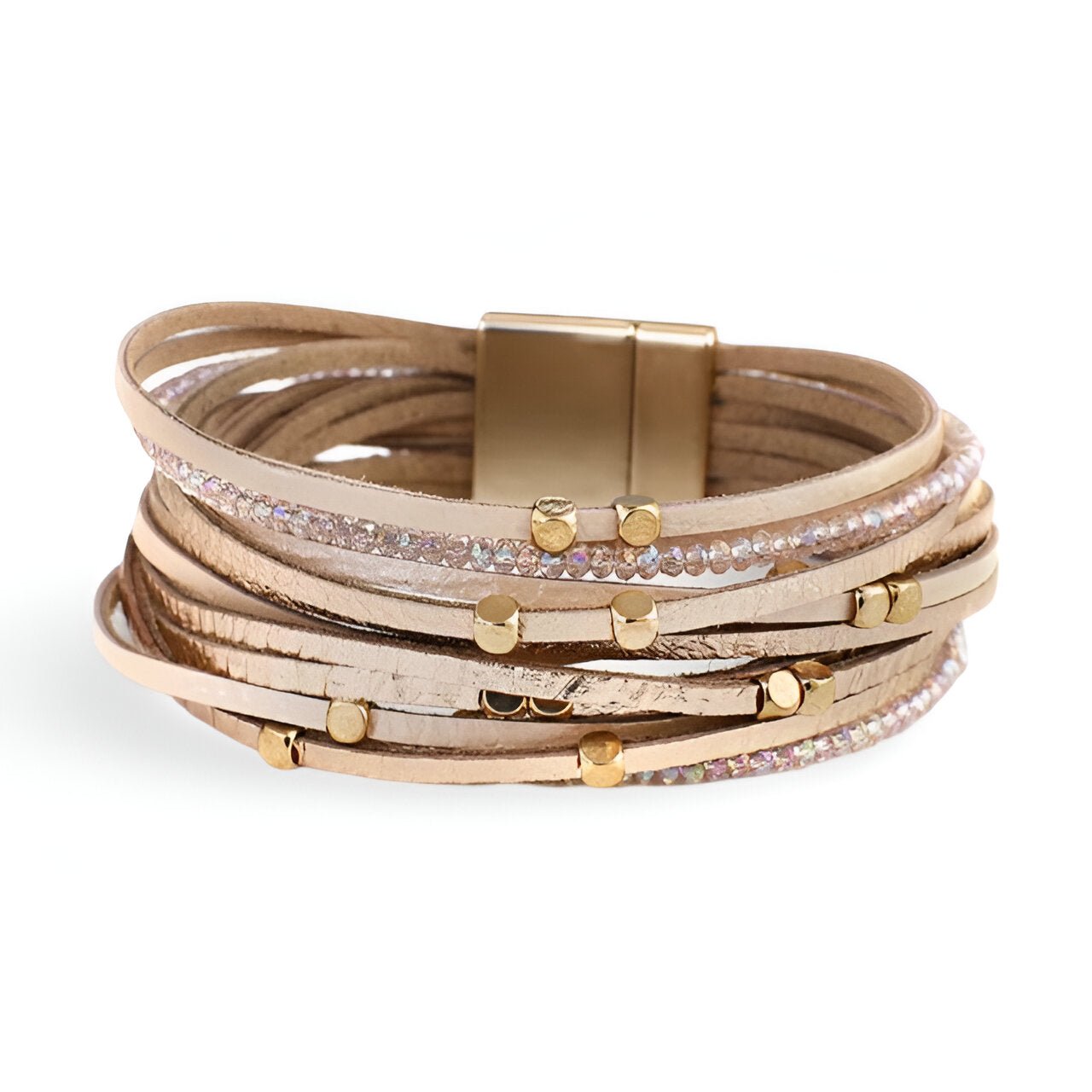 Bracelet multi - rangs, aux détails métalliques, pour femme, modèle Prométhée - La Boutique du Bracelet