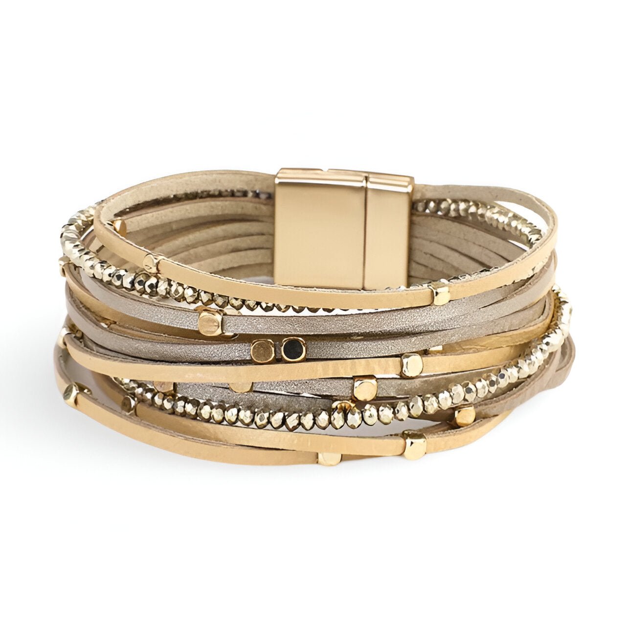 Bracelet multi - rangs, aux détails métalliques, pour femme, modèle Prométhée - La Boutique du Bracelet