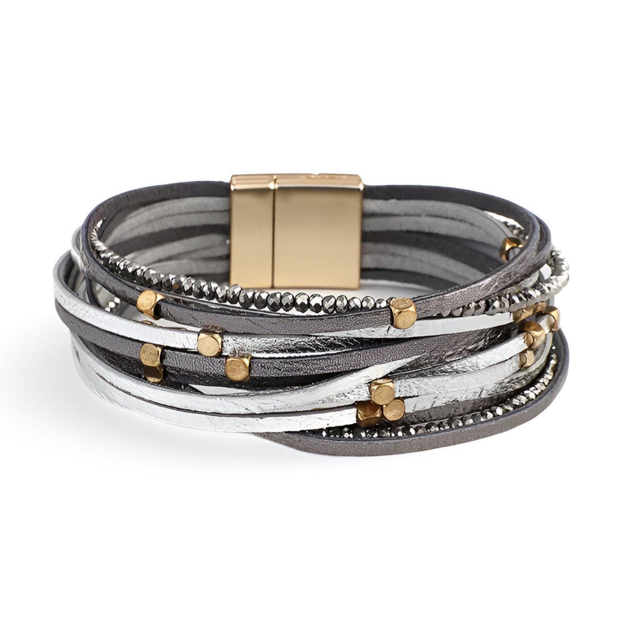 Bracelet multi - rangs, aux détails métalliques, pour femme, modèle Prométhée - La Boutique du Bracelet