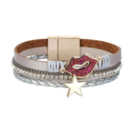 Bracelet multi - rangs, bouche et étoile, pour femme, modèle Valane - La Boutique du Bracelet