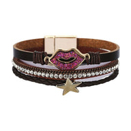 Bracelet multi - rangs, bouche et étoile, pour femme, modèle Valane - La Boutique du Bracelet