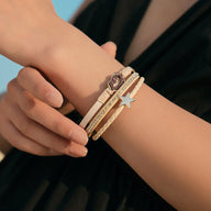 Bracelet multi - rangs, bouche et étoile, pour femme, modèle Valane - La Boutique du Bracelet