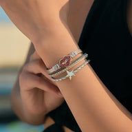 Bracelet multi - rangs, bouche et étoile, pour femme, modèle Valane - La Boutique du Bracelet