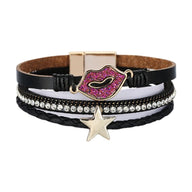 Bracelet multi - rangs, bouche et étoile, pour femme, modèle Valane - La Boutique du Bracelet