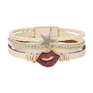 Bracelet multi - rangs, bouche et étoile, pour femme, modèle Valane - La Boutique du Bracelet