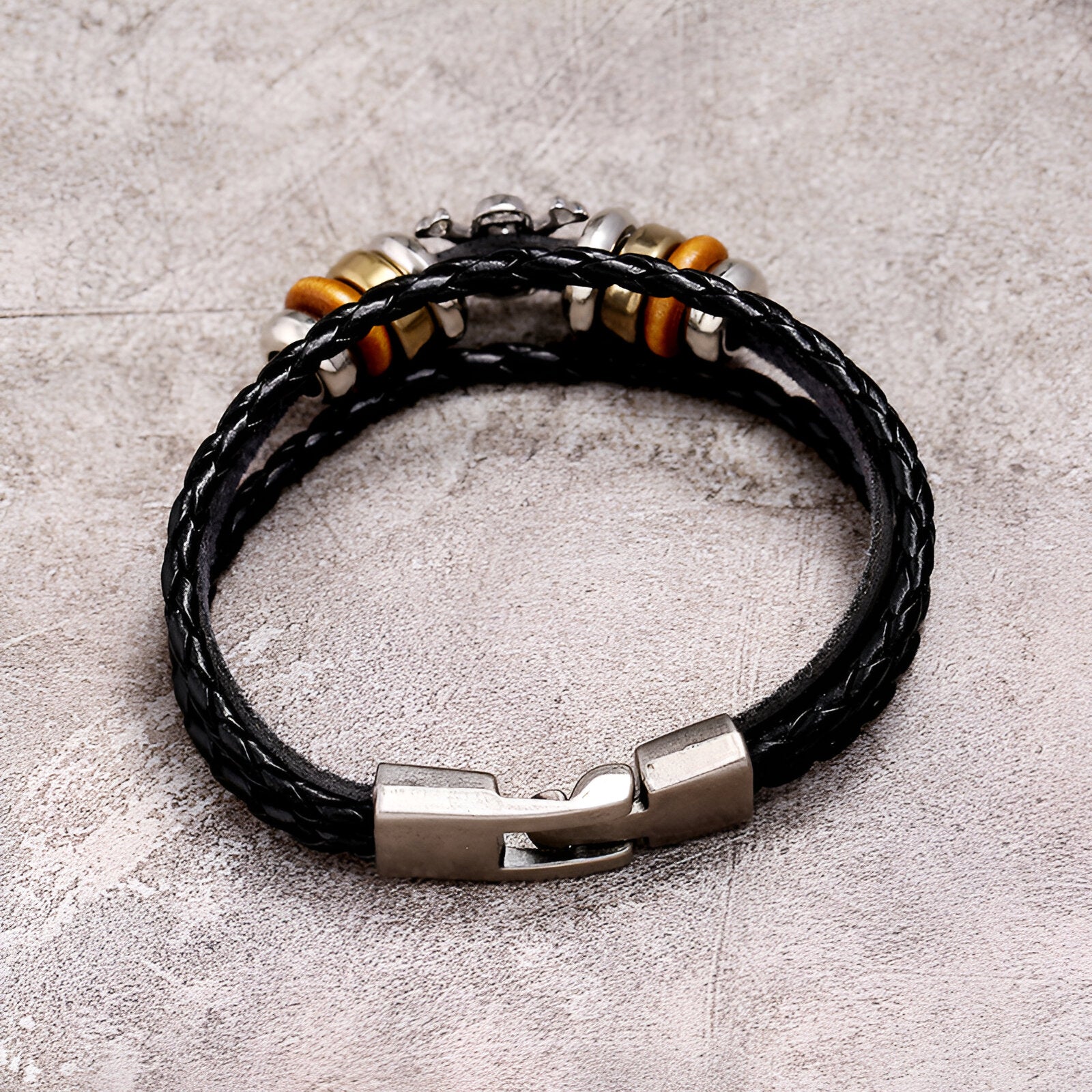 Bracelet multi-rangs en cuir, One Piece, pour homme, modèle Luffy - La Boutique du Bracelet