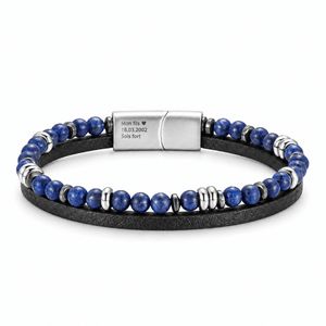 Packshot studio bracelet Jamy Lapis lazuli 2, vue de face sur fond blanc. — gravure source restaurée 8 octobre 2026