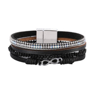 Bracelet multi - rangs, infini et cristal brillant, pour femme, modèle Rakiel - La Boutique du Bracelet
