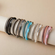 Bracelet multi - rangs, infini et cristal brillant, pour femme, modèle Rakiel - La Boutique du Bracelet